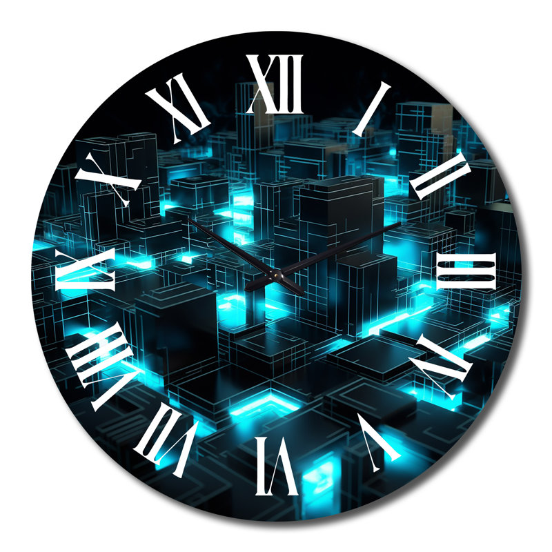 Horloge murale 3D 3D Cityscape, Très grand