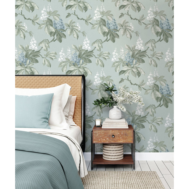Chestnut Floral Wallpaper, Blue