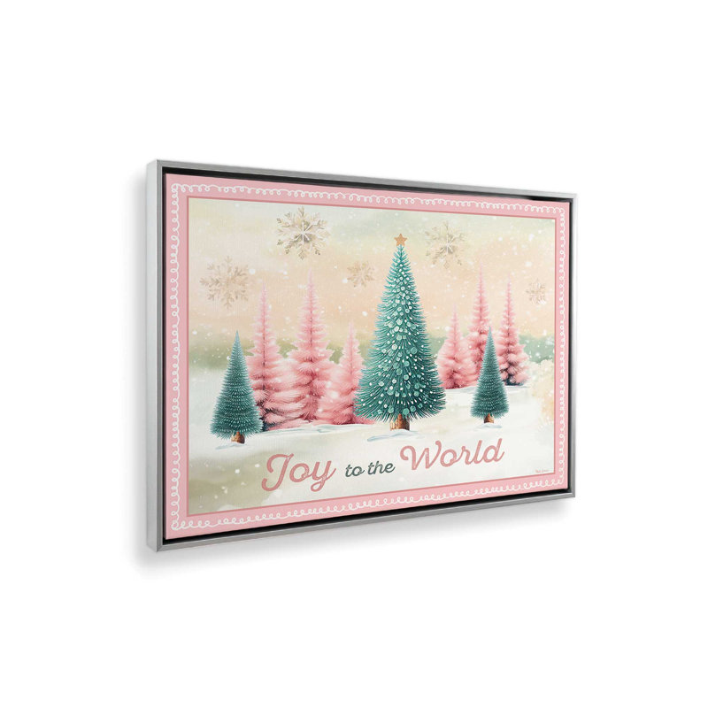 «Joy to the World Trees» par Nicole DeCamp, reproduction d'art, Toile avec cadre, Argent, L 16 po x H 12 po