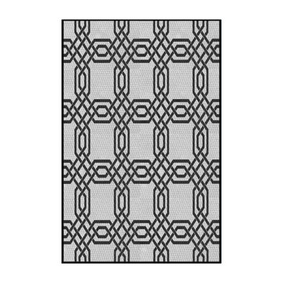 Tapis gris/crème tissé à la machine