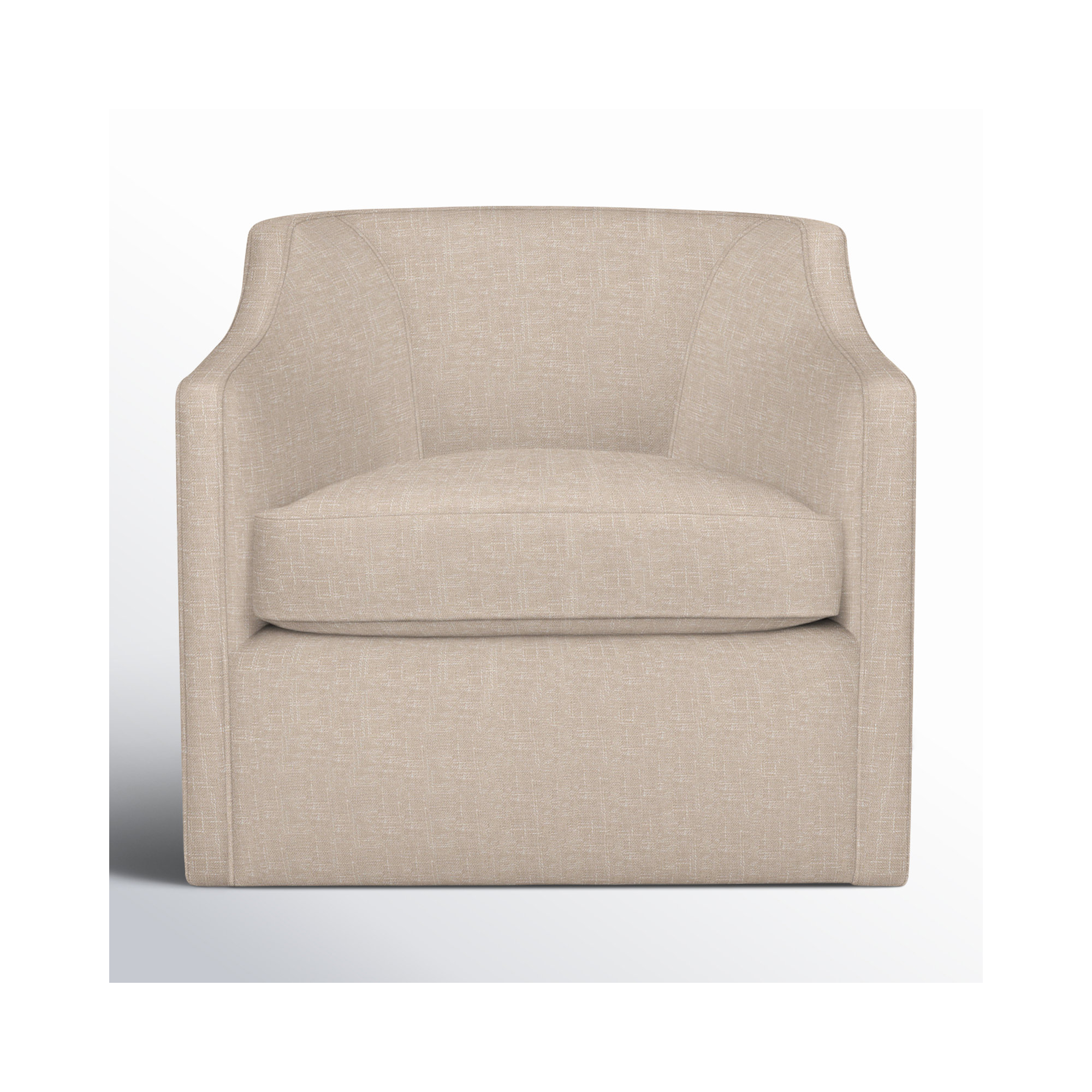 Marietta Upholstered Swivel Armchair, Lena Sand Performance Linen Blend