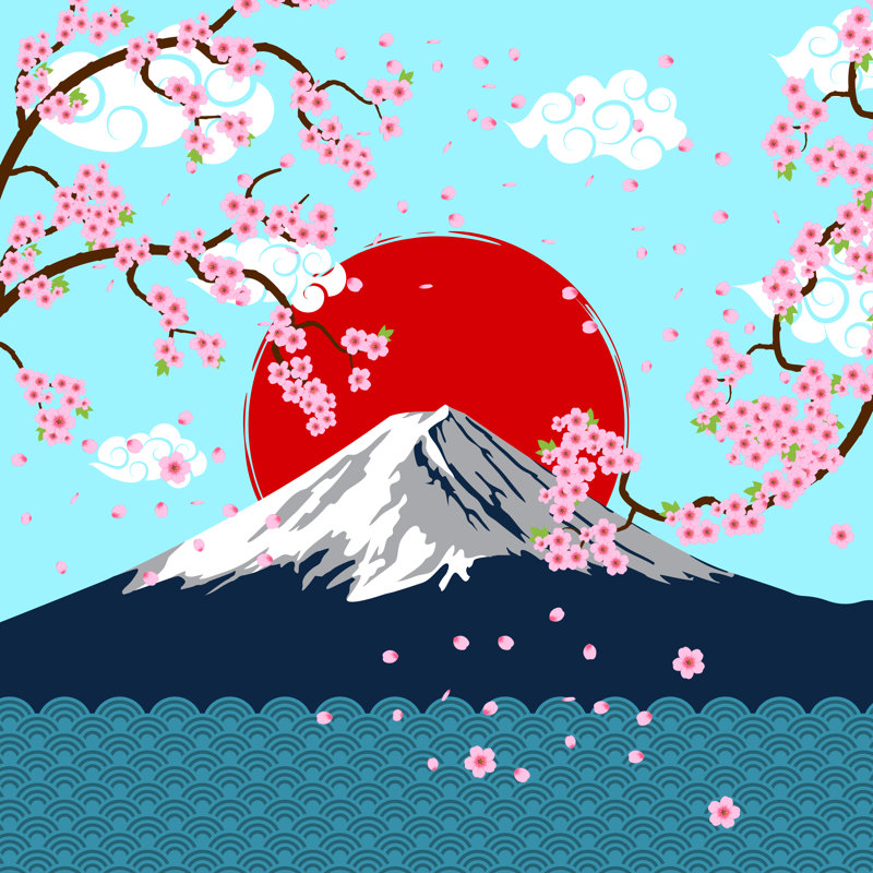 Art du mont Fuji Acesen - impression sur toile tendue - impression sur toile tendue, H 12 po x l 12 po