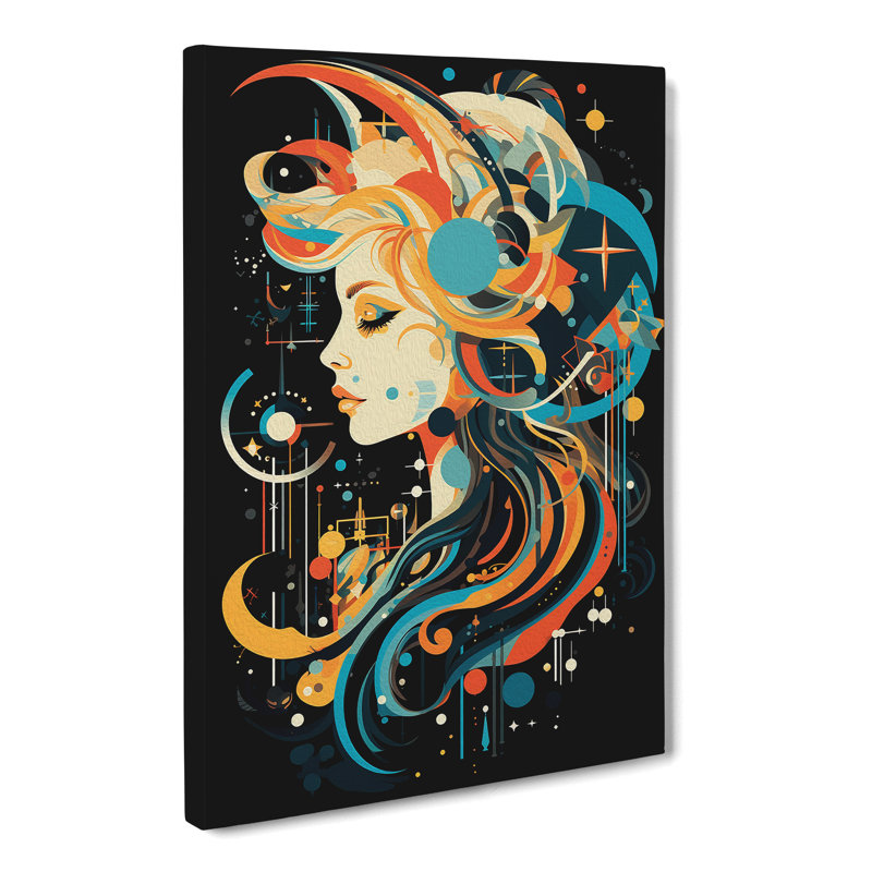 Aquarius Zodiac Constructivism - Print, 50cm H x 35cm W x 3cm D