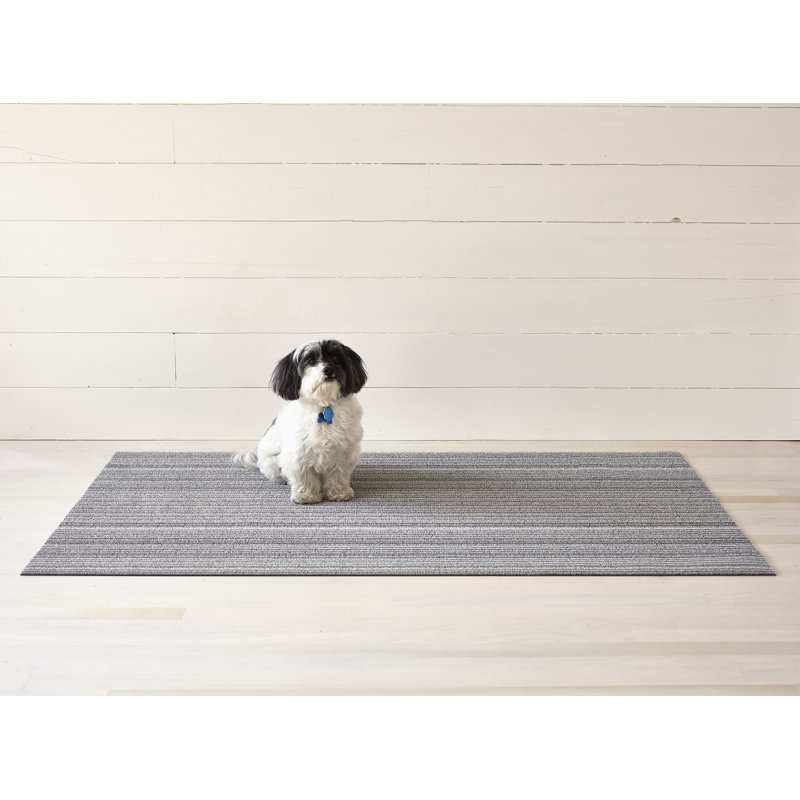 Striped Indoor / Outdoor Doormat, Shadow, 0.6cm H x 61cm W x 91cm L