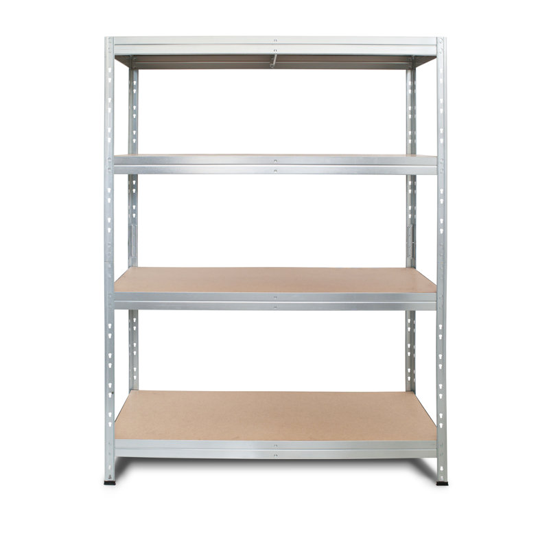 Galvanized 4-Tier Metal Shelf with HDF Boards, 71" x 47" x 18"