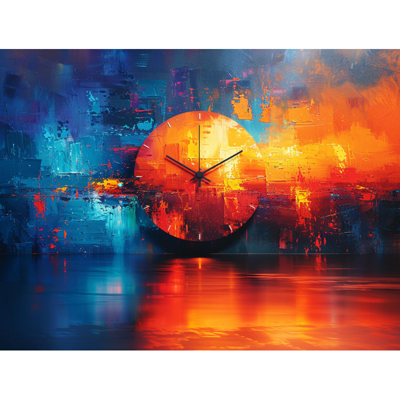 Abstract Clock Timepiece Shower Curtain, 70" W x 73" L