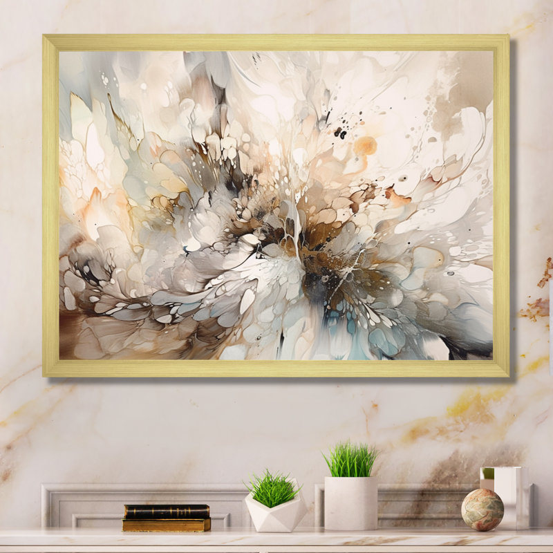 «White and Grey Geometric Profondeurs I», reproduction d'art sur toile géométrique abstraite - impression d'art mural minimalisme