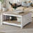 Farmhouse Square Coffee Table With Open Storage-486101148-486101138