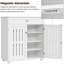 Armoire de rangement pour salle de bain et cuisine - Buffet avec portes à persiennes pour la maison ou le bureau, blanc