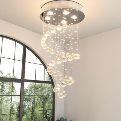 Sandifer 5 - Light Dimmable Tiered Chandelier with Crystal Accents