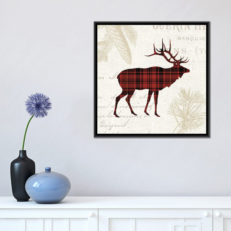 « écossais introduction iii », reproduction sur toile, H 18 po x l 18 po x P 1,5 po, Toile avec cadre noir, Pas de tapis