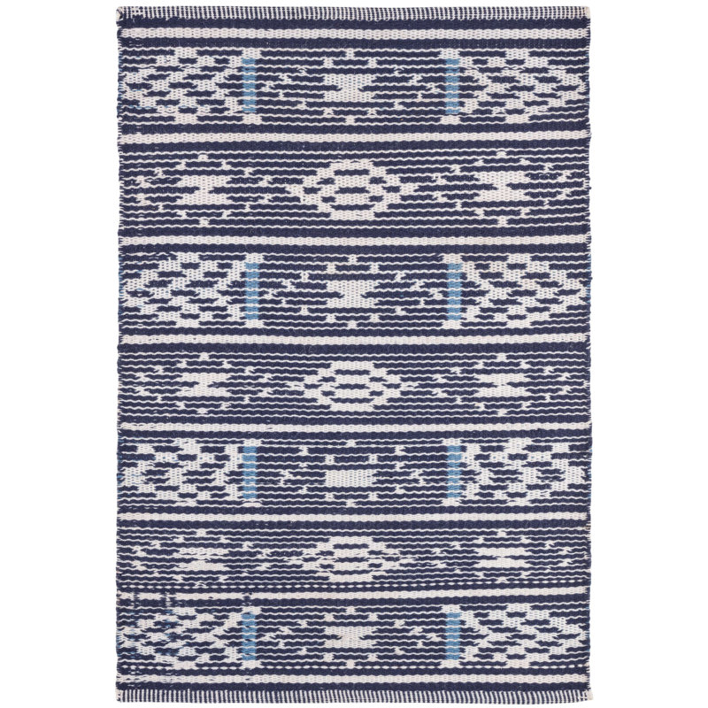 Dharma Blue Handwoven Indoor/Outdoor Rug, Rectangle 5' x 8'