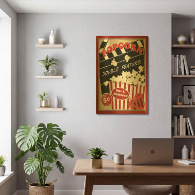 'At the Movies I' By Veronique Charron Gold Metal Wall Art, 24" x 36"