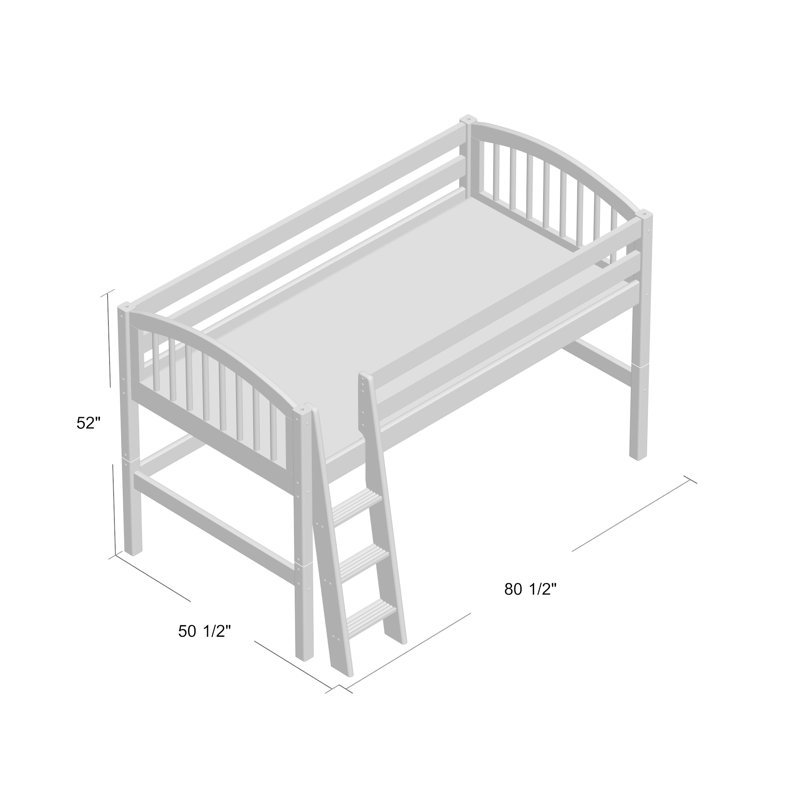 Lit mezzanine simple Fradin, Blanc