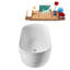 Baignoire autoportante 55 po blanc brillant avec drain interne Streamline