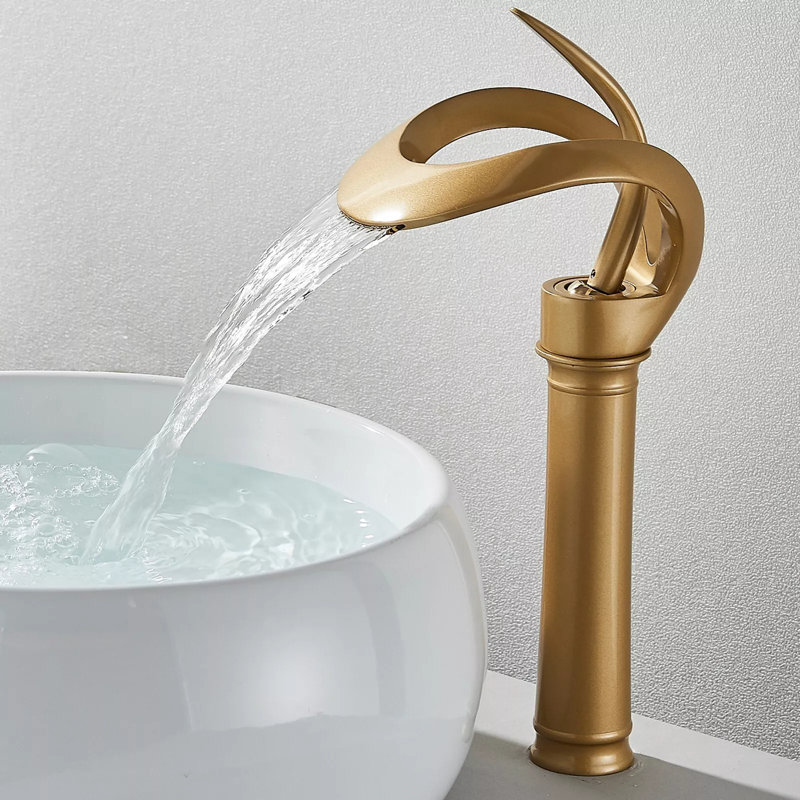 Robinet de salle de bain monocommande à fixation sur le comptoir, Or