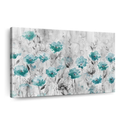 " Teal Poppy Garden "