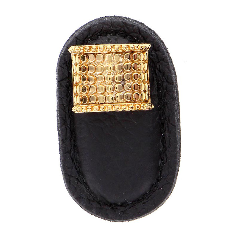 Tiziano Rectangular Knob, Black, Polished Gold