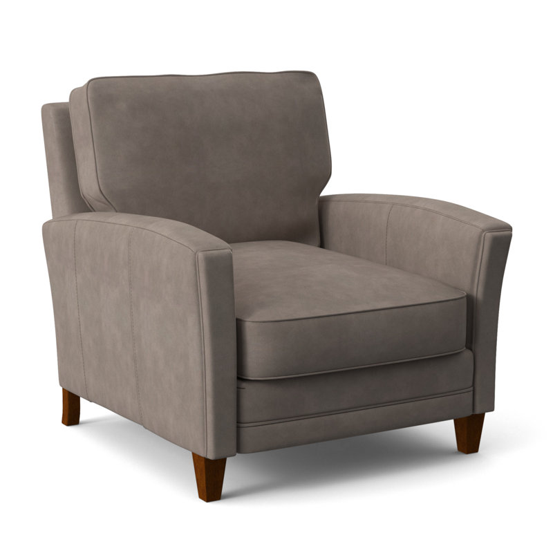 Fauteuil Zion de 93,98 cm de large, Nouveaux classiques, Cuir véritable cacao d'Anilina