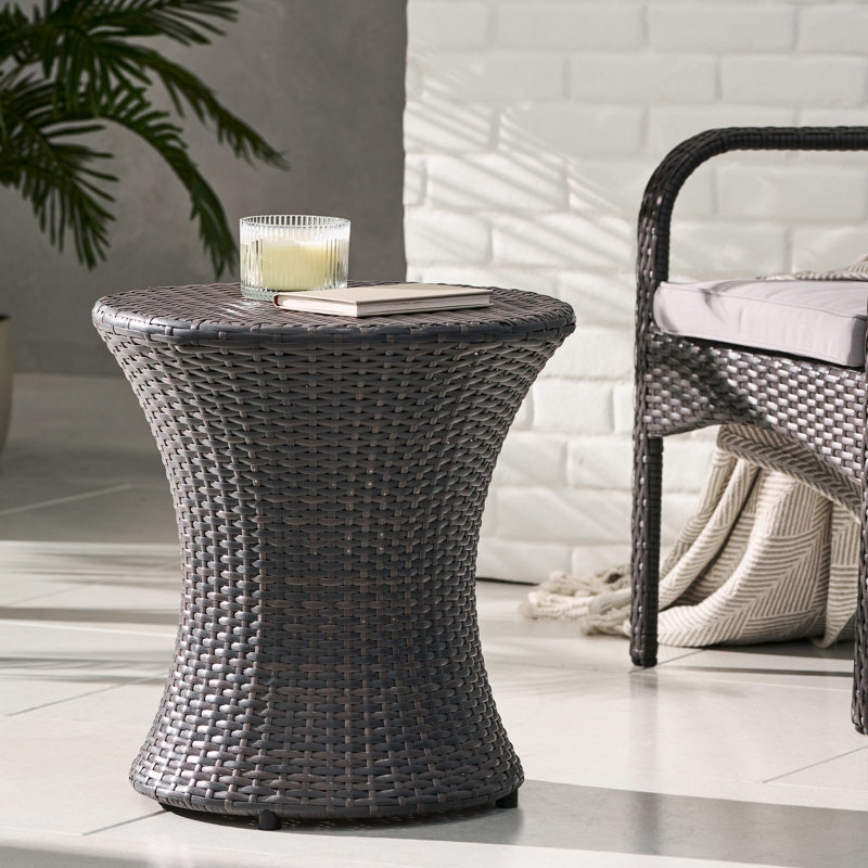 Table d'extérieur pratique - l 20,08 po gris élégant et imperméable, aluminium