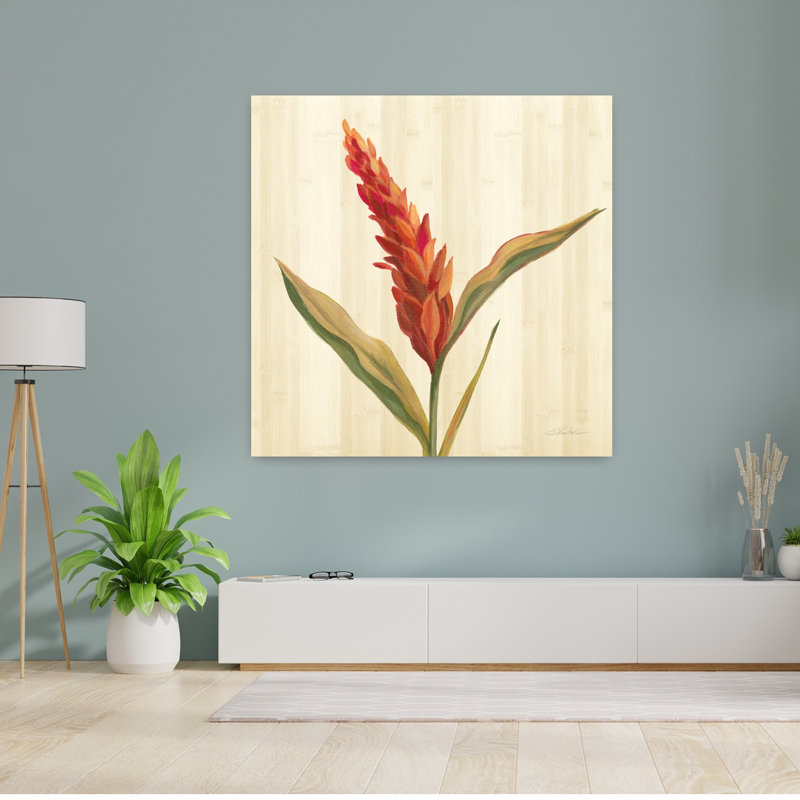 «Tropical Garden II», art abstrait de fleur de lys, H 48 po x l 48 po
