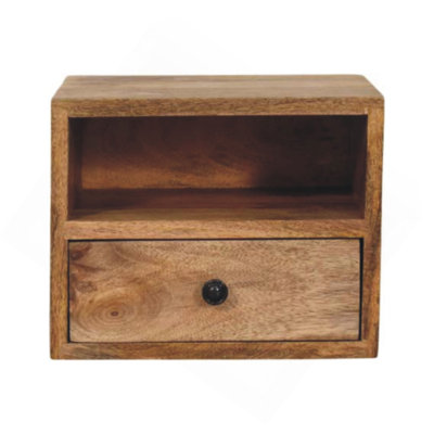 Solis 1-Drawer Oak-Ish Wall-Mounted Nightstand