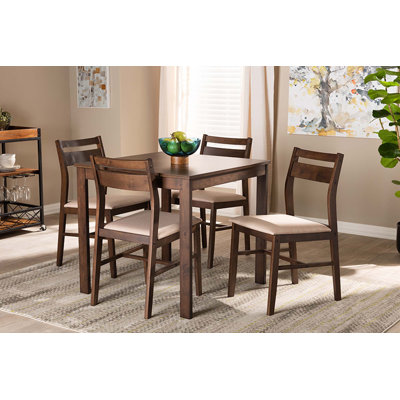 Akins 5 - Piece Rubber Solid Wood Dining Set by Red Barrel Studio