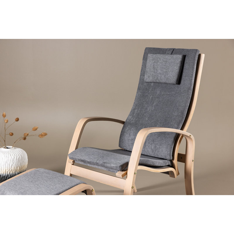 Karon Upholstered Accent Chair, Grey, Natural