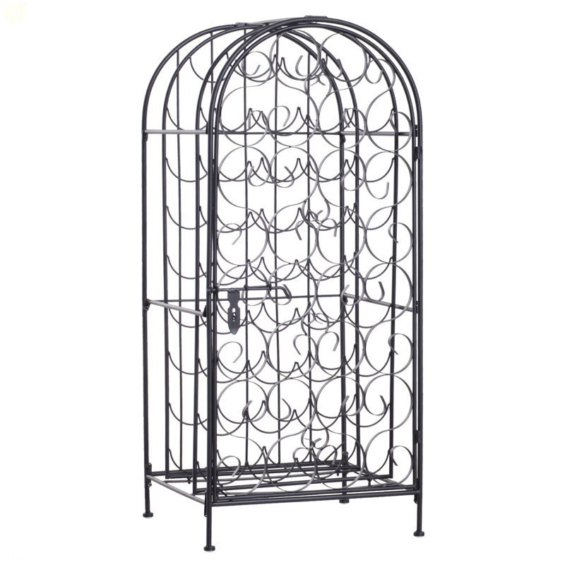 Armoire pour 35 bouteilles en fer forgé avec serrure