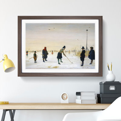 Playing Golf on the Ice by Hendrick Avercamp - Framed Print