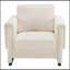 Fauteuil d'appoint rembourré avec accoudoirs en bois et coussin épais-130605533