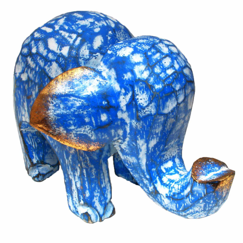 Caffrey Animals Figurines & Sculptures, 6" H x 7" W x 4.5" D, Blue