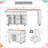 85.5" Extendable Dining Table Kitchen Island with Power Outlet, 3 Drawers, 2 Doors & 7 Wheels, Black-2056983706
