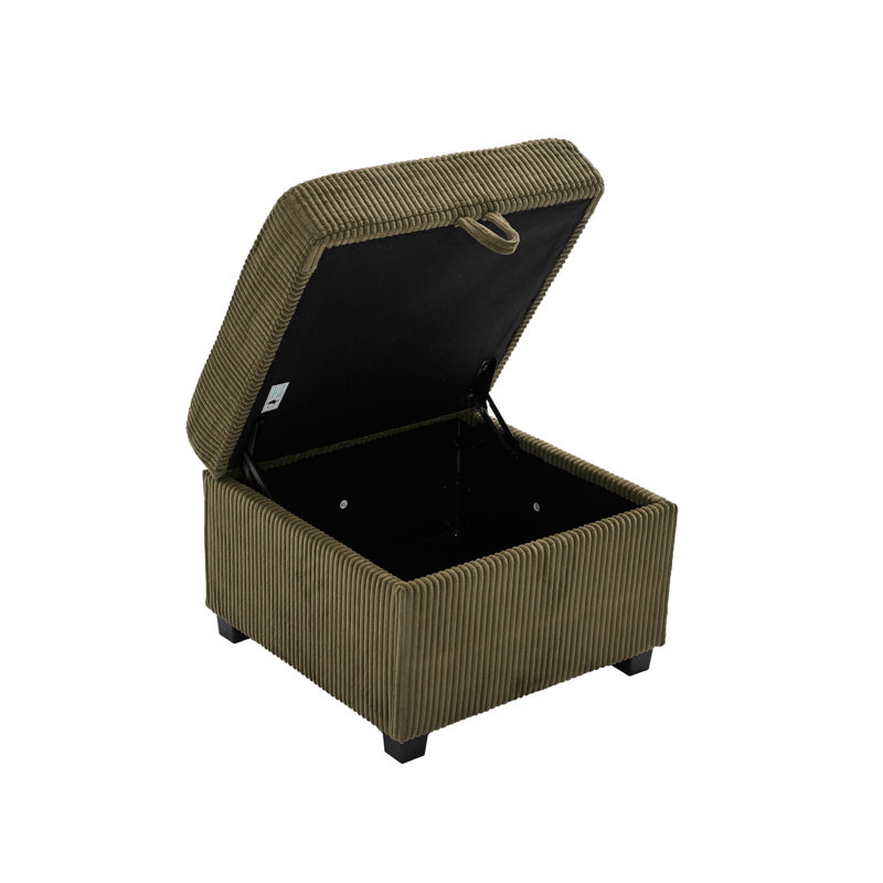 Canapé modulaire 2 pièces avec rangement, Velours côtelé brun
