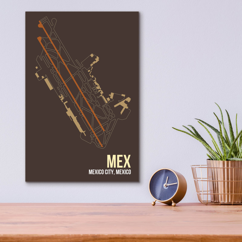 Art mural en verre acrylique, MEX, H 16 po x l 12 po x P 0,13 po
