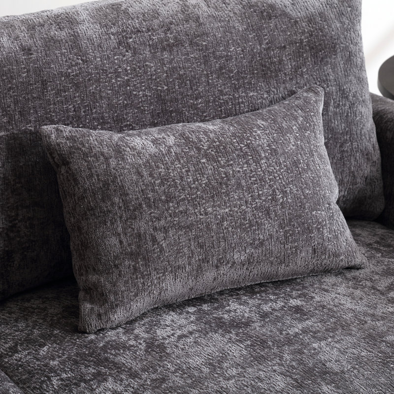 Canapé en tissu d'ameublement Chenille, Gris