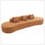 Canapé combiné moderne incurvé, canapé en tissu éponge, canapé minimaliste dans le salon, appartement, aucun assemblage requis, trois coussins-52858044