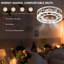 Modern Remote Control LED Caged Ceiling Fan With Lights, Semi -Embedded Ceiling Fans, 6 Speeds Reversible Blades, 4 Bulbs Include-1171400536-1171400551