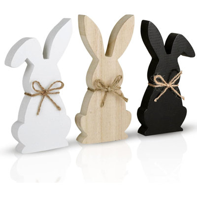 Easter Decorations For The Home, 3 Pcs Easter Bunny Wooden Table Centerpiece Signs Easter Decor Rustic Tiered Tray Decor Farmhouse Decor For Easter Gifts,