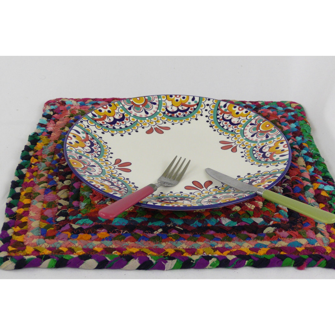 Macarius Jute Striped Rectangle Placemat Bungalow Rose