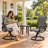 Premium All-Weather Swivel Patio Dining 40-Inch High Back Sling Armchairs (Set of 2) -Dark Gray-97697348