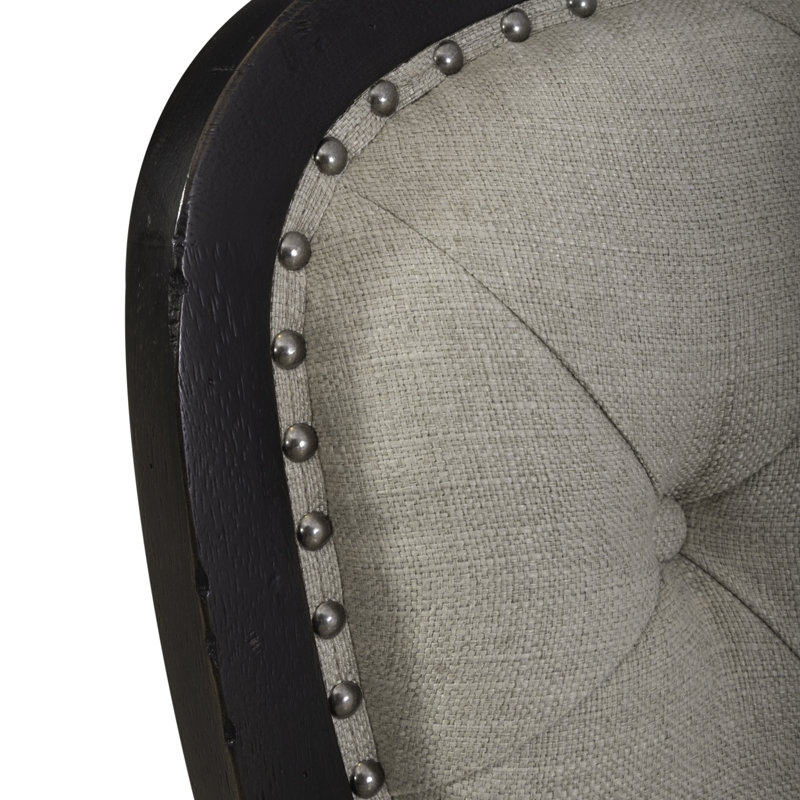 Aisja Upholstered Tufted Side Chair, Black