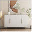 Buffet blanc moderne avec rangement, grand buffet cannelé avec tablettes réglables, crédence, console d'appoint-563285140