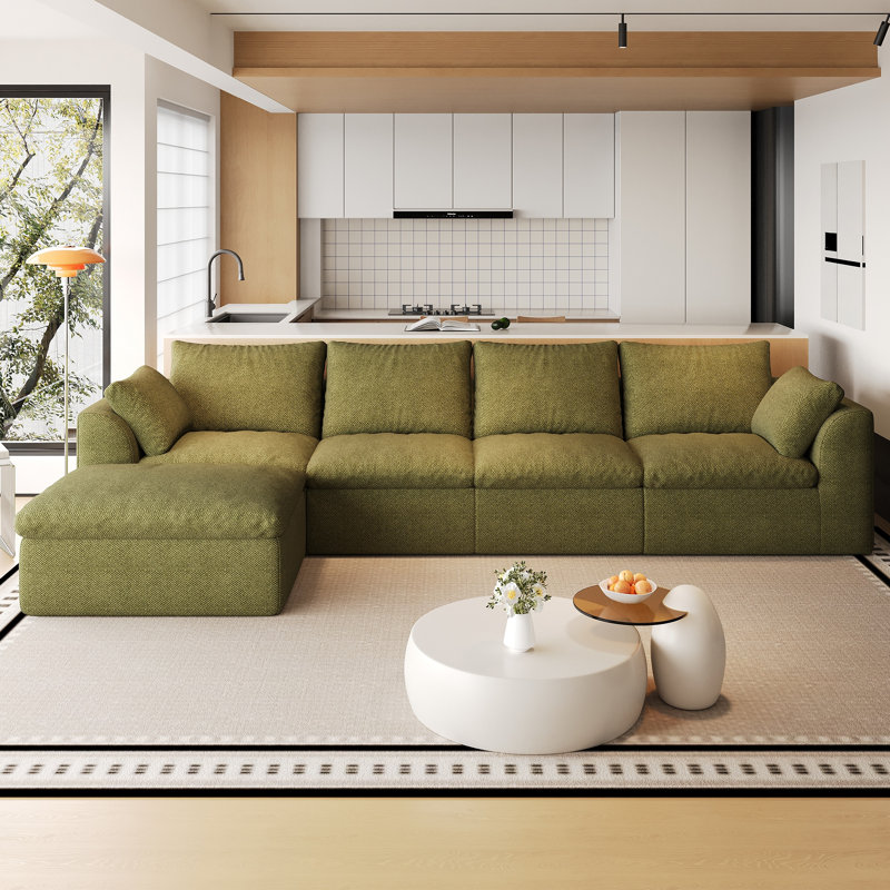 Canapé modulaire modulaire, L 108,3 po, Lin blanc