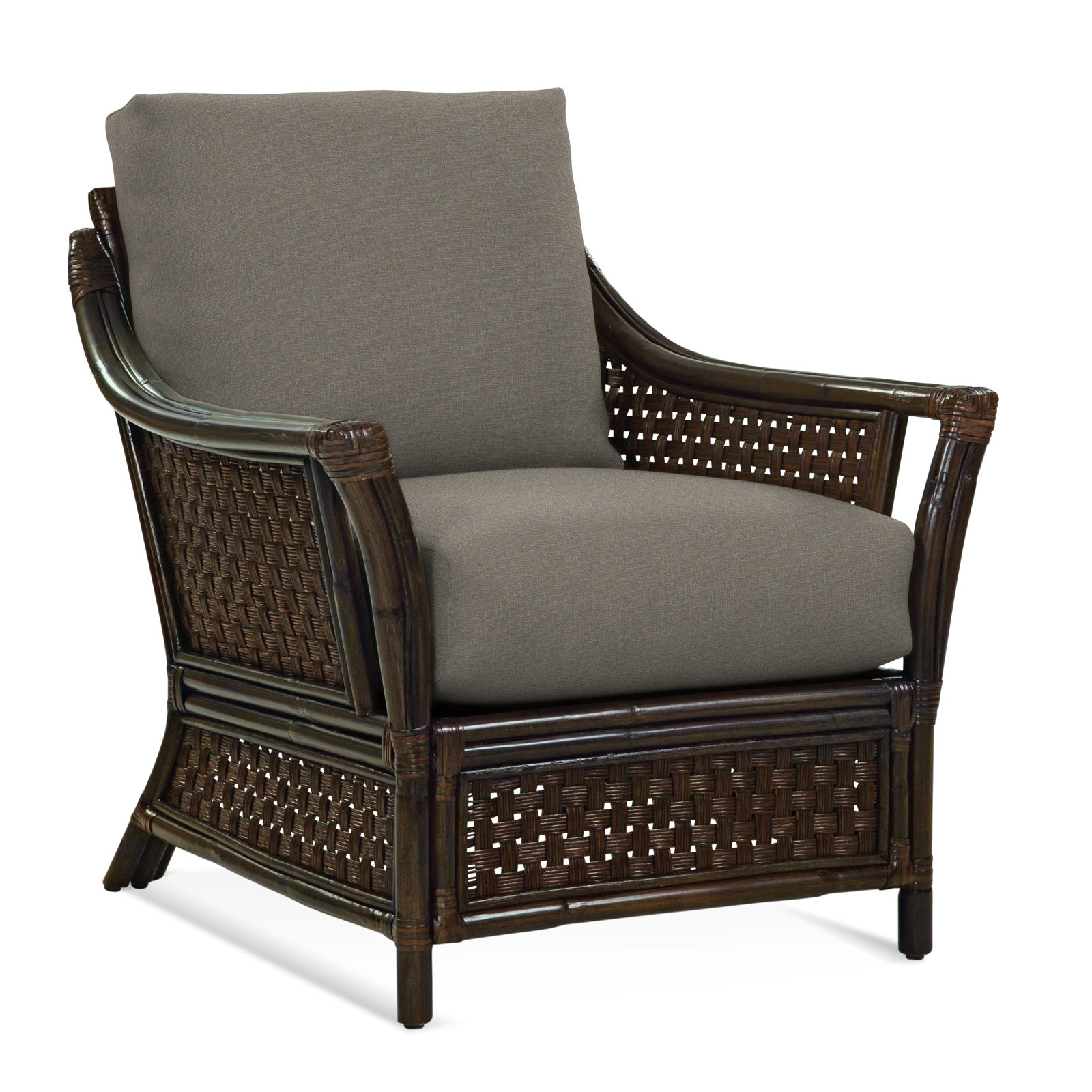 Boca Upholstered Armchair, Gray Sugar Performance; 0863-84, Coffee