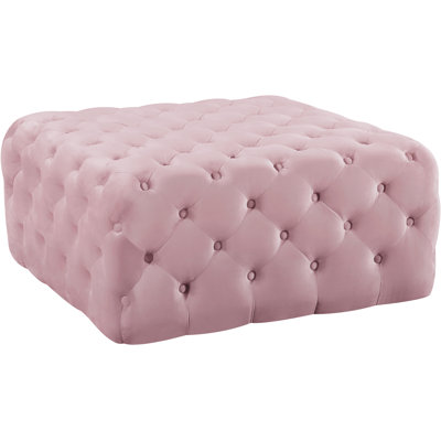 Repose-pieds carré standard en velours 33 po Ariel