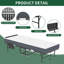 Lit pliant avec tête de lit réglable et mousse à mémoire de forme, lit d'appoint escamotable peu encombrant pour les personnes de grande taille, lit de camp sur roulettes portatif, assemblage facile