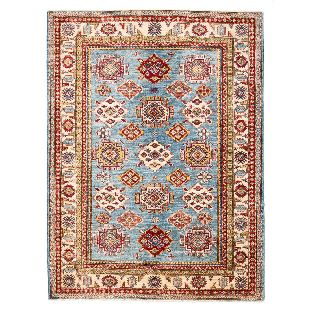 Handgeknüpfter Ziegler Teppich - Kazak - 233 X 184 Cm - Hellblau