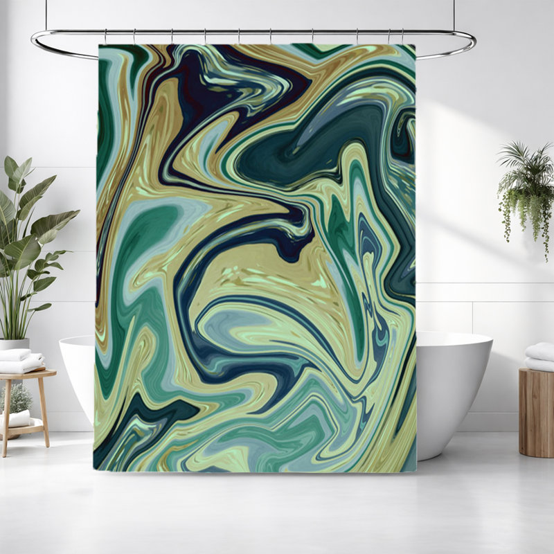 Abstract Shower Curtain, 93" H x 70" W