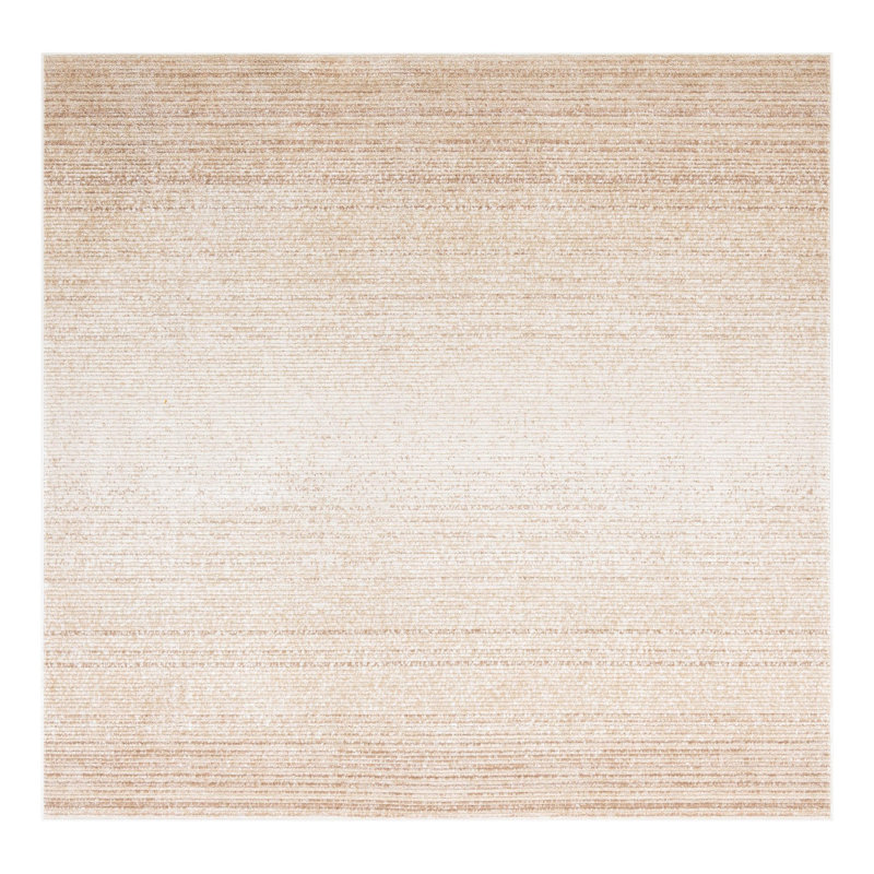 Hulsey Striped Ivory Area Rug, Square 7'10"